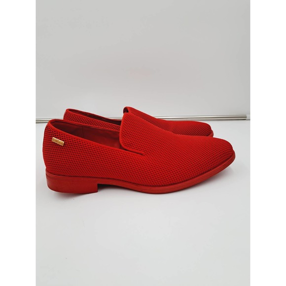 Dirk Red Mens Mesh Comfort Slip On Dress Casual Prom Dance Non Slip Loafers 8 - Picture 1 of 9